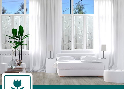 Isolierende und sonnenbeständige statische Fensterfolie HR++ – Blendschutz – Bambus 