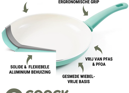 Induktionswok 32 cm - Türkis