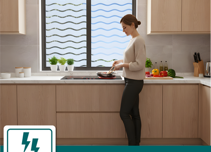 Isolierende und sonnenbeständige statische Fensterfolie HR++ - Blendschutz - Wellen 