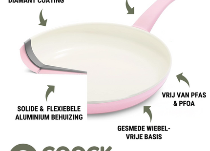Induktionswok 32 cm - Rosa
