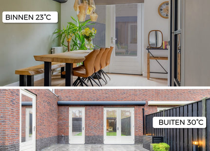 Isolierende und sonnenbeständige HR+ Fensterfolie mit Spiegeleffekt – Silber