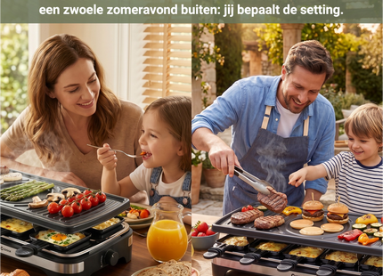 Coock KB-8019 Gourmetstel & Raclette - 10 Personen - XXL Bakplaat