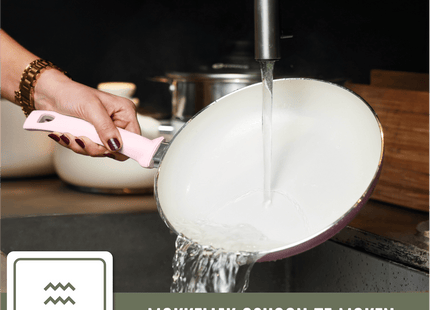 COOCK – 19-teiliges Pfannenset – Rosa/Weiß