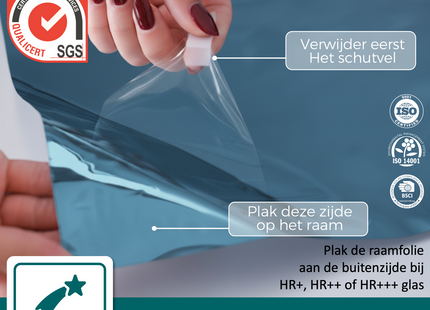 Isolierende und sonnenbeständige HR+ Fensterfolie mit Spiegeleffekt – Blau