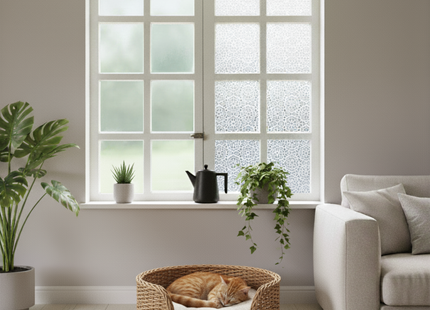 Isolierende und sonnenbeständige statische Fensterfolie HR++ – Blendschutz – Rand 