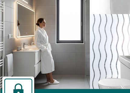 Isolierende und sonnenbeständige statische Fensterfolie HR++ - Blendschutz - Wellen 