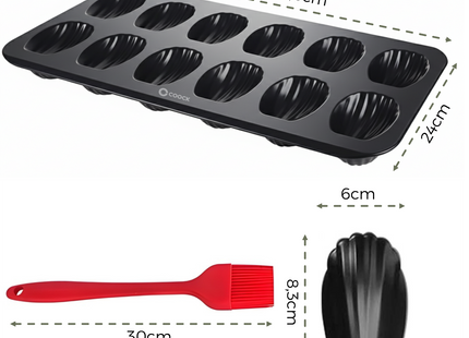 Madeleine-Backform mit 12 Muschelformen