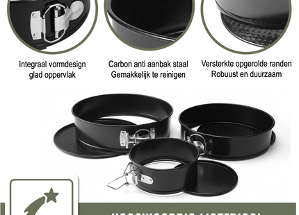 16-teiliges Set runder Springformen