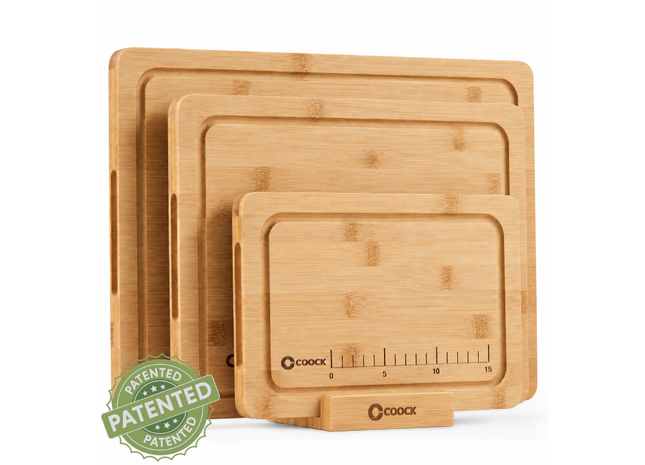 Bambus-Schneidebrett-Set mit Halter