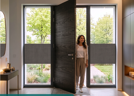 Insulating & Sun-resistant Static Window Film HR++ - Anti-glare - Linen look - Gray 