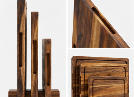Bamboo Cutting Board Set with Holder