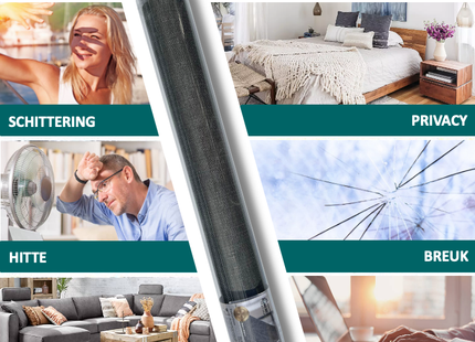 Insulating & Sun-resistant Static Window Film HR++ - Anti-glare - Linen look - Gray 