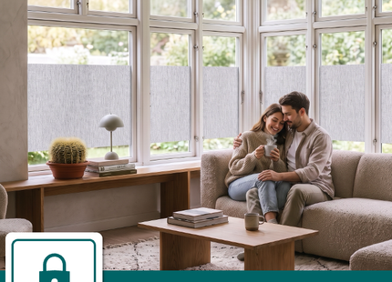 Insulating & Sun-resistant Static Window Film HR++ - Anti-glare - Linen look - Gray 
