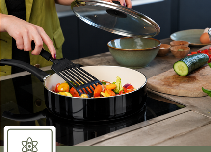 COOCK – 19-teiliges Pfannenset – Schwarz/Weiß