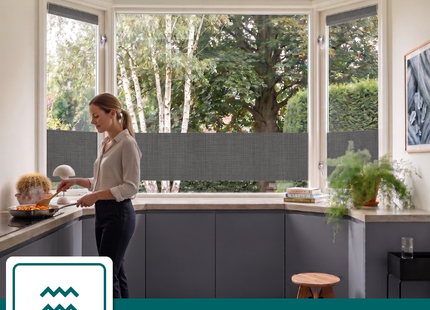 Insulating & Sun-resistant Static Window Film HR++ - Anti-glare - Linen look - Gray 