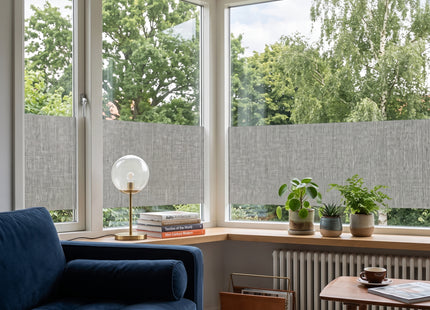 Insulating & Sun-resistant Static Window Film HR++ - Anti-glare - Linen look - Gray 