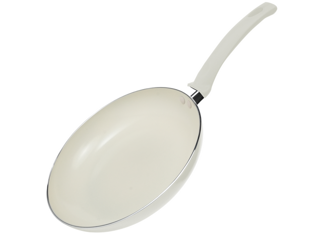 Induktionsbratpfanne – 1500 ml – Spezielle Antihaftbeschichtung – Bratpfannen mit ergonomischen, kalten Griffen – Recyceltes Aluminium – Weiß 