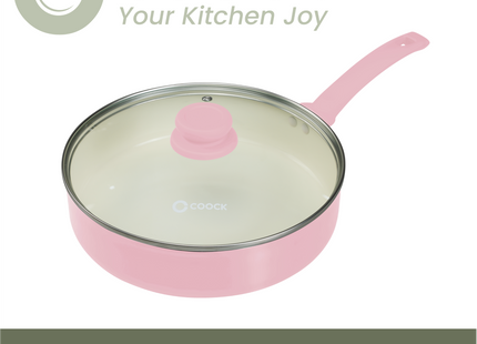 Induktionsgeeigneter Topf – 3100 ml – Spezielle Antihaftbeschichtung – Ergonomische Griffe – Recyceltes Aluminium – Rosa 