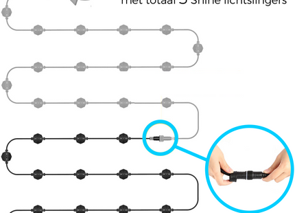 Lichterkette Basic mit Steckeranschluss – 15 Meter